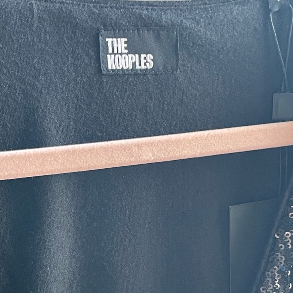 NWT The Kooples Black Sequin Draped Mini Dress - Picture 4 of 10